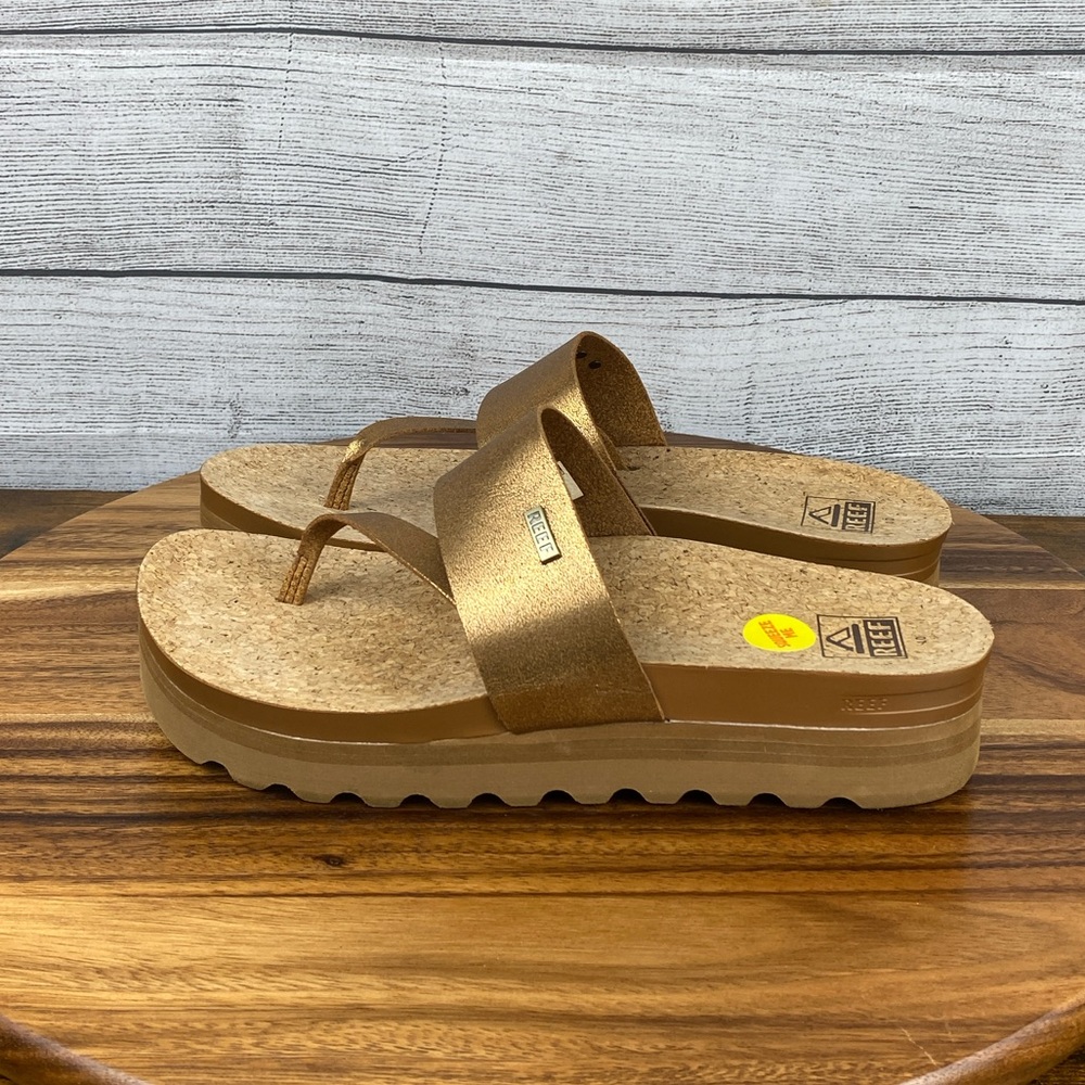 Reef Cushion Sol Hi Metallic Copper Sandals Women’s Shoe Size 10